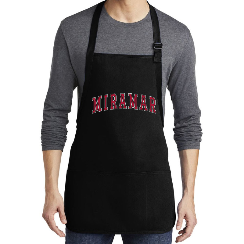 Miramar Florida Souvenir Sport College Style Text T Shirt Medium-length Apron | Artistshot