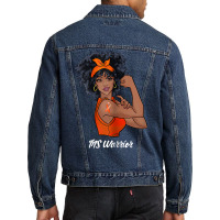 Womens Ms Warrior Fighter Support Multiple Sclerosis Awareness T Shirt Men Denim Jacket | Artistshot