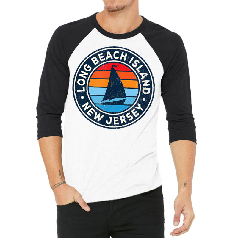 Long Beach Island New Jersey Nj Vintage Sailboat Retro 70s T Shirt 3/4 Sleeve Shirt by ReagerAero | Artistshot