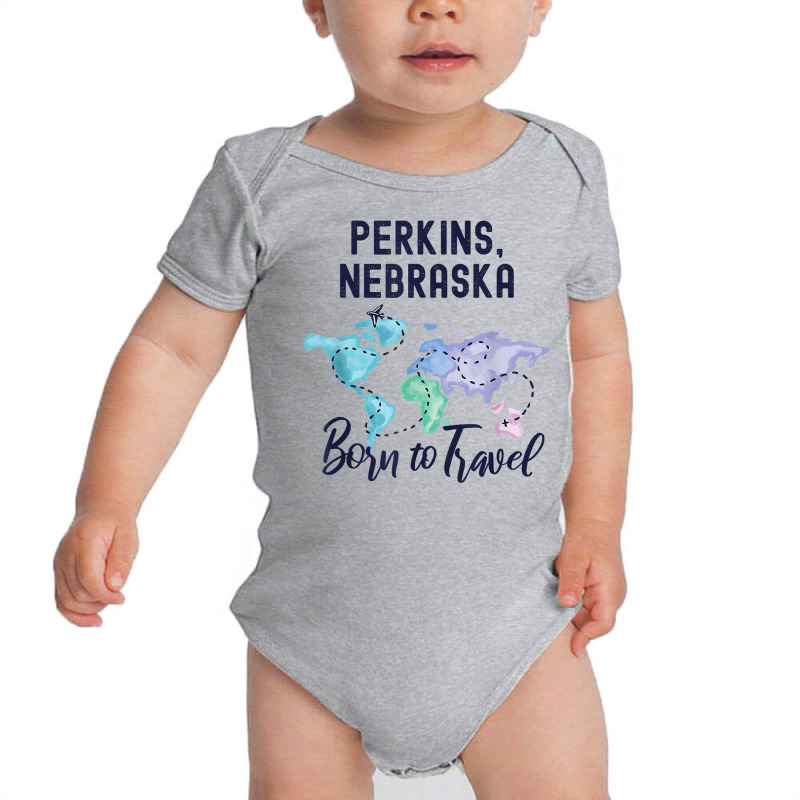 Perkins Nebraska Born To Travel World Explorer T Shirt Baby Bodysuit | Artistshot