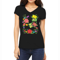 Botanical T  Shirt Vintage Garden Flowers Botany Plants Floral Nature Women's V-neck T-shirt | Artistshot