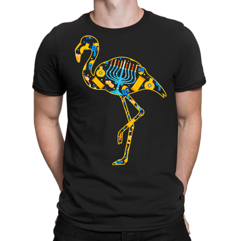 Flamingo Bird Tropical Hanukkah Flamingo Shape Menorah Collection Jewi T-shirt | Artistshot