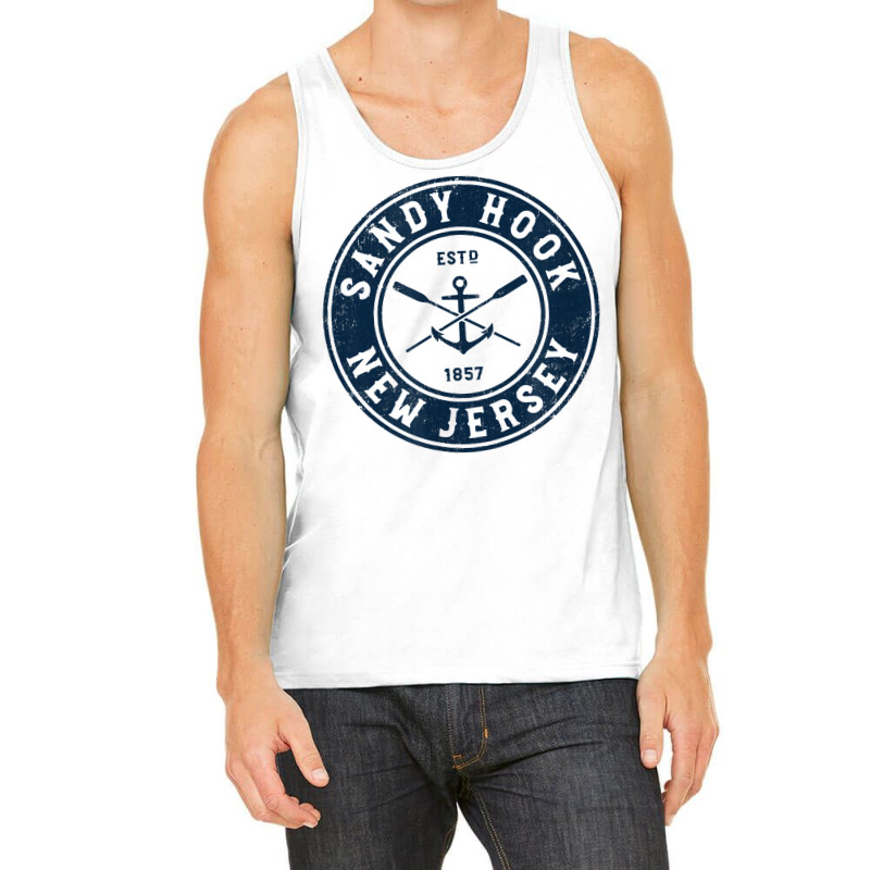 Sandy Hook New Jersey Nj Vintage Boat Anchor & Oars T Shirt Tank Top by ReagerAero | Artistshot