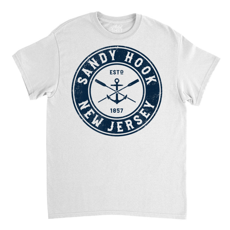 Sandy Hook New Jersey Nj Vintage Boat Anchor & Oars T Shirt Classic T-shirt by ReagerAero | Artistshot