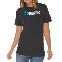 Geek' (power On Button) Vintage T-shirt | Artistshot