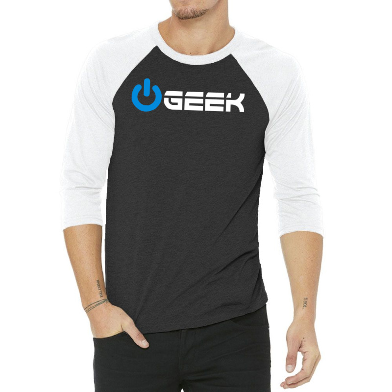 Geek' (power On Button) 3/4 Sleeve Shirt | Artistshot
