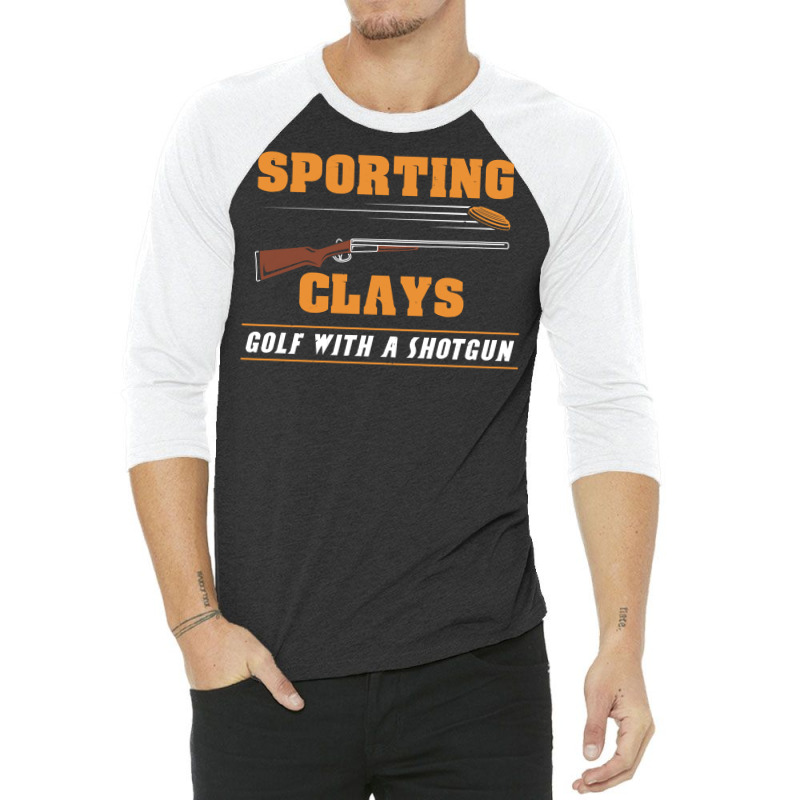 Sporting Clays   Golf With A Shotgun   Clay Target Shooting Pullover H 3/4 Sleeve Shirt | Artistshot