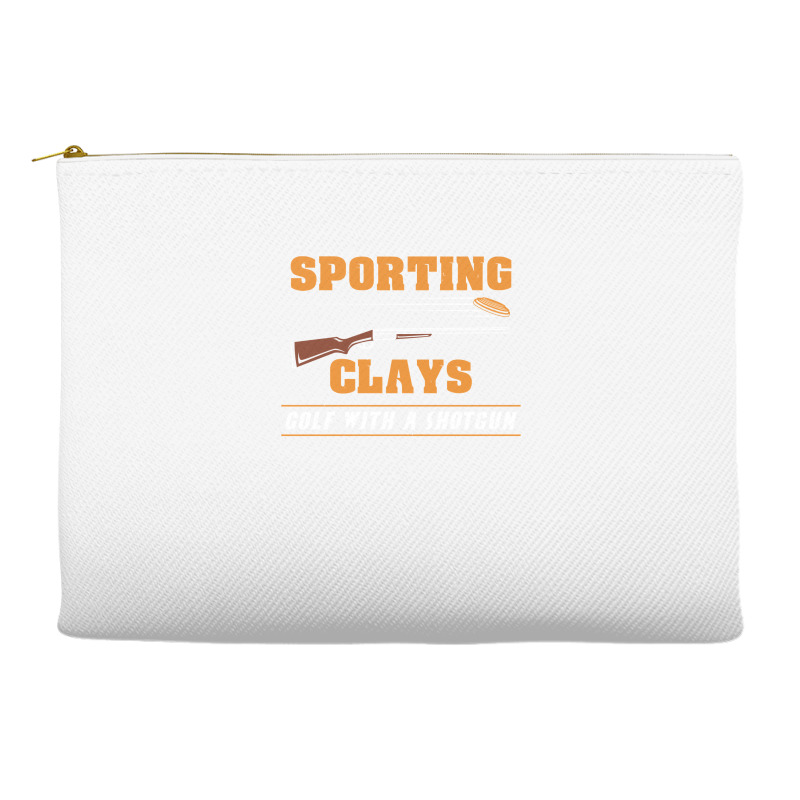 Sporting Clays   Golf With A Shotgun   Clay Target Shooting Sweatshirt Accessory Pouches | Artistshot