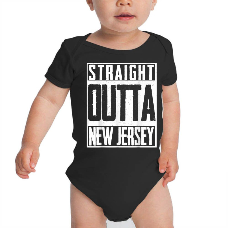 Straight Outta New Jersey Us Patriot Fan Pride T Shirt Baby Bodysuit | Artistshot