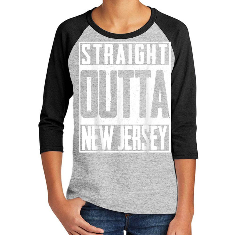 Straight Outta New Jersey Us Patriot Fan Pride T Shirt Youth 3/4 Sleeve | Artistshot