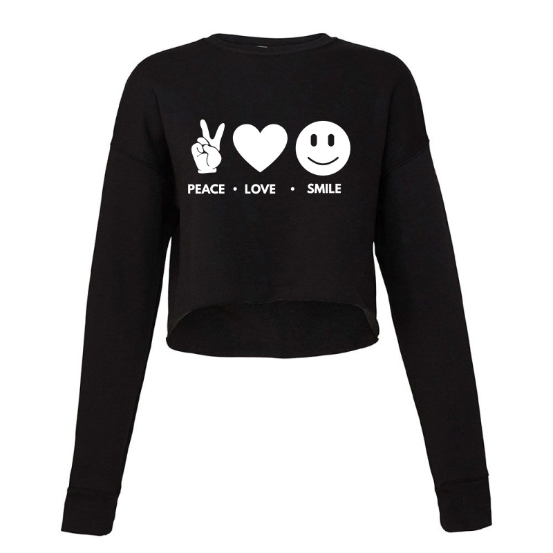 Peace Love Smile Cropped Sweater by blackacturus | Artistshot