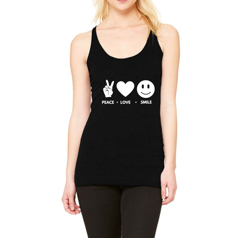 Peace Love Smile Racerback Tank by blackacturus | Artistshot