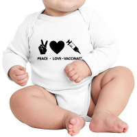 Peace Love Vaccinate Long Sleeve Baby Bodysuit | Artistshot