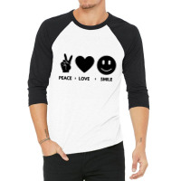 Peace Love Smile 3/4 Sleeve Shirt | Artistshot