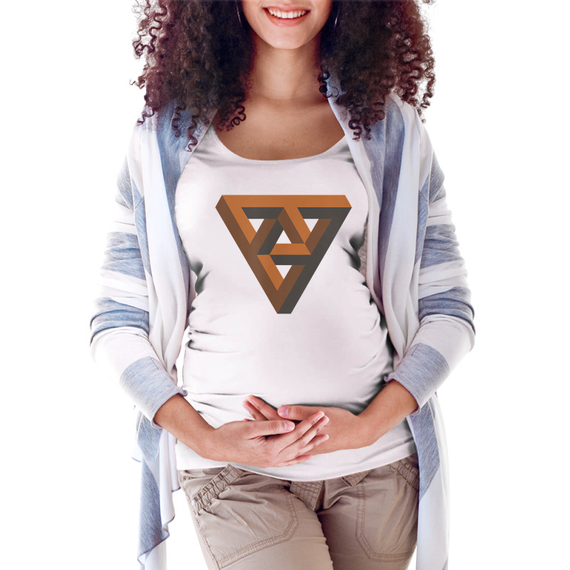 Triangulate   Colorful Triangle Optical Illusion T Shirt Maternity Scoop Neck T-shirt by ReagerAero | Artistshot