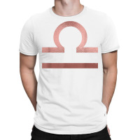 Rose Gold Libra Scales Symbol Zodiac Star Sign T Shirt T-shirt | Artistshot