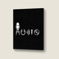 Audio Symbols From Sound, Music, Live Production, Engineer T Shirt Portrait Canvas Print | Artistshot