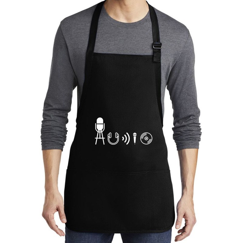 Audio Symbols From Sound, Music, Live Production, Engineer T Shirt Medium-length Apron | Artistshot