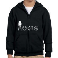 Audio Symbols From Sound, Music, Live Production, Engineer T Shirt Youth Zipper Hoodie | Artistshot