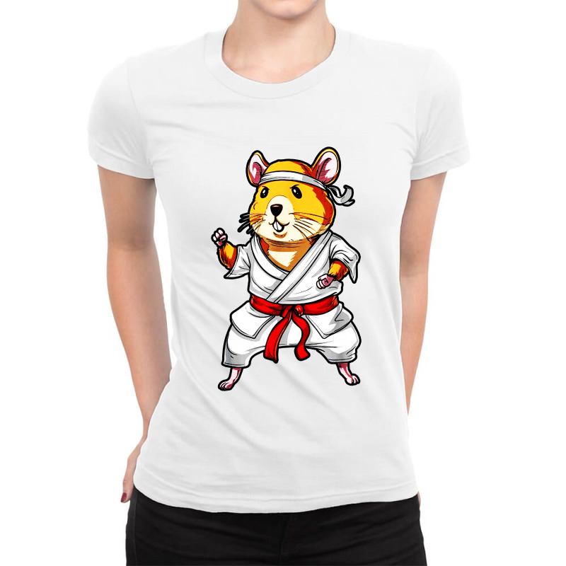 Hamster Karate Kickboxing Jiu Jitsu Taekwondo Ladies Fitted T-Shirt by Suettan | Artistshot