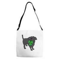 Funny Dog Holding Shamrock Adjustable Strap Totes | Artistshot