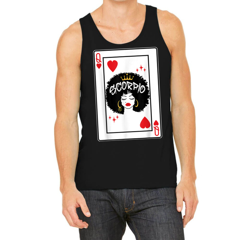 Scorpio Astrology Black Queen Hearts Blackjack Cards Poker T Shirt Tank Top | Artistshot