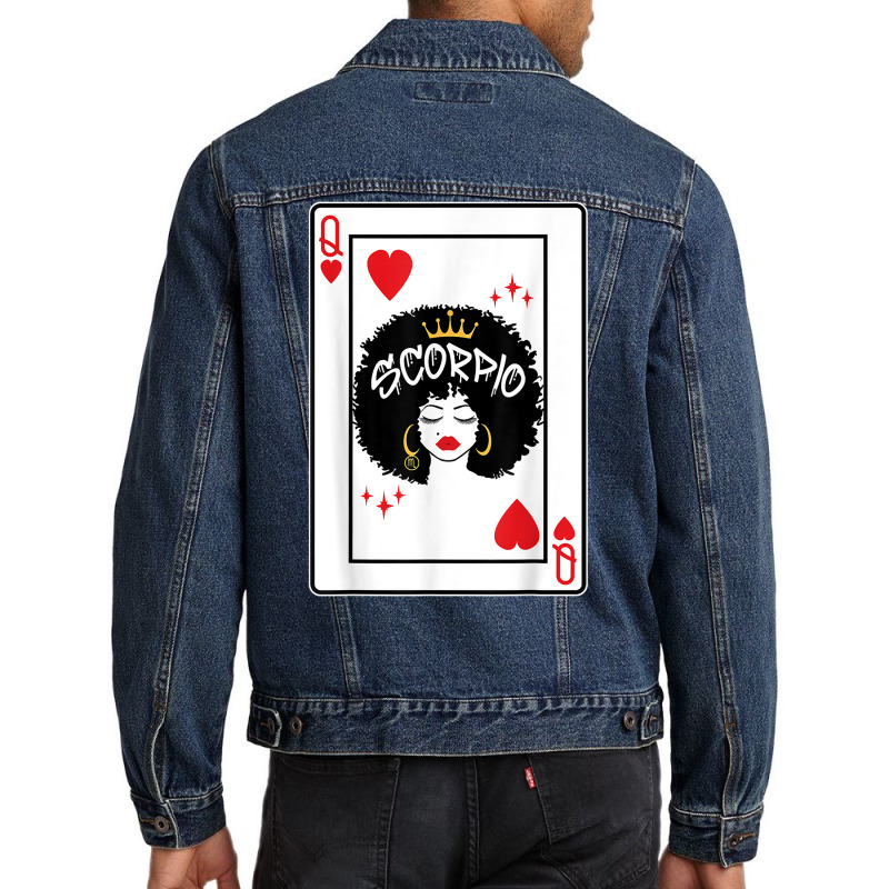 Scorpio Astrology Black Queen Hearts Blackjack Cards Poker T Shirt Men Denim Jacket | Artistshot