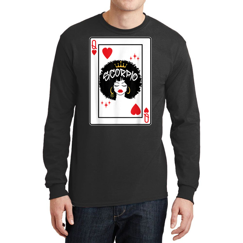 Scorpio Astrology Black Queen Hearts Blackjack Cards Poker T Shirt Long Sleeve Shirts | Artistshot