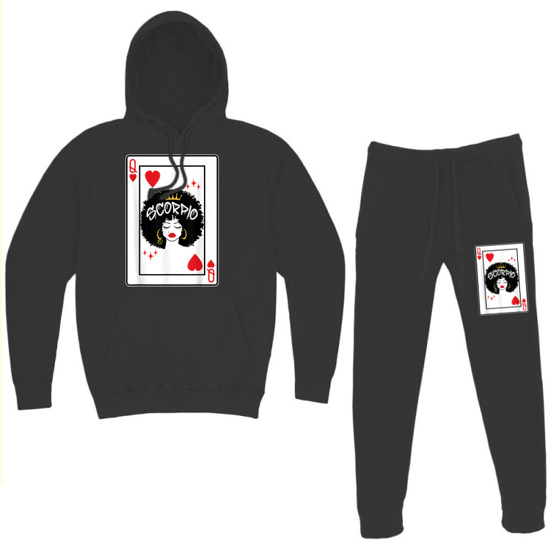 Scorpio Astrology Black Queen Hearts Blackjack Cards Poker T Shirt Hoodie & Jogger Set | Artistshot