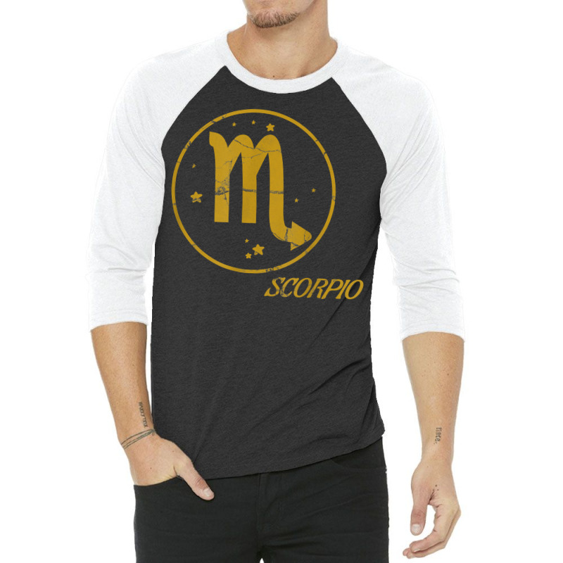 Scorpio Star Sign Zodiac Astrology Vintage Retro Birthday T Shirt 3/4 Sleeve Shirt | Artistshot