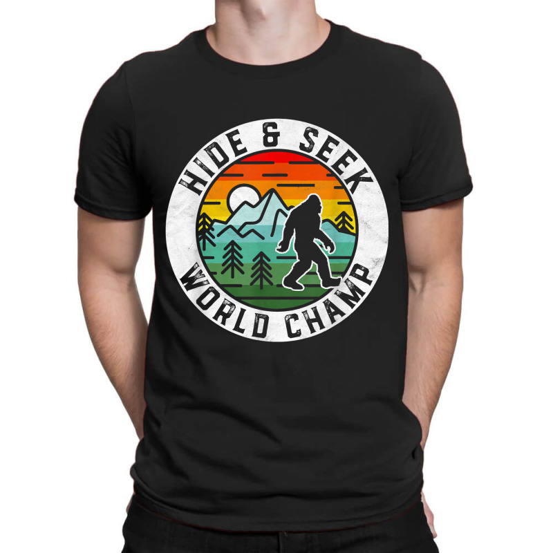 Bigfoot Hide & Seek World Champ Sasquatch Silhouette T Shirt T-Shirt by longduong89 | Artistshot