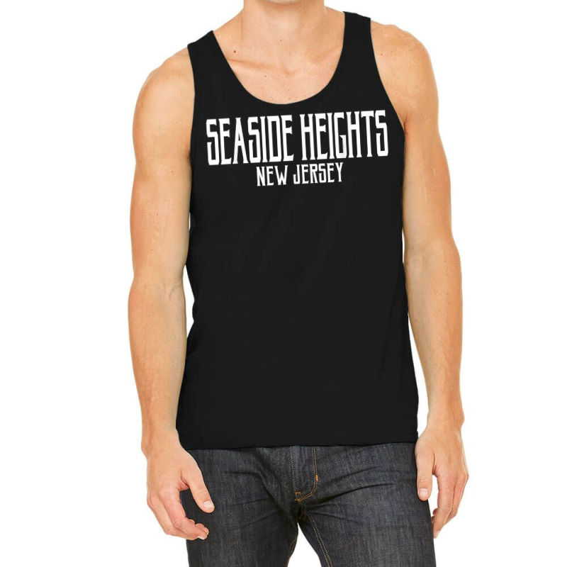 Seaside Heights New Jersey Vintage Text Pink W White Print T Shirt Tank Top | Artistshot