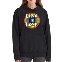 Vintage Rainbow Love Is Love Lgbt Gay Lesbian Pride Lbgtq T Shirt Vintage Hoodie | Artistshot