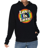 Vintage Rainbow Love Is Love Lgbt Gay Lesbian Pride Lbgtq T Shirt Lightweight Hoodie | Artistshot