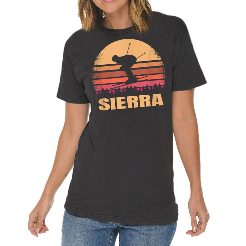 Sierra Nevada Skier Vintage Skiing At 80s Retro Ski Resort T Shirt Vintage T-shirt | Artistshot