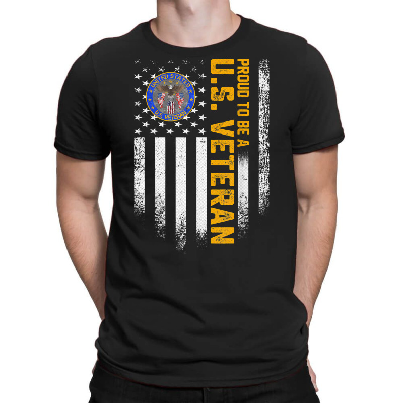 Vintage Usa Flag Proud To Be A Us Military Veteran T Shirt T-shirt | Artistshot