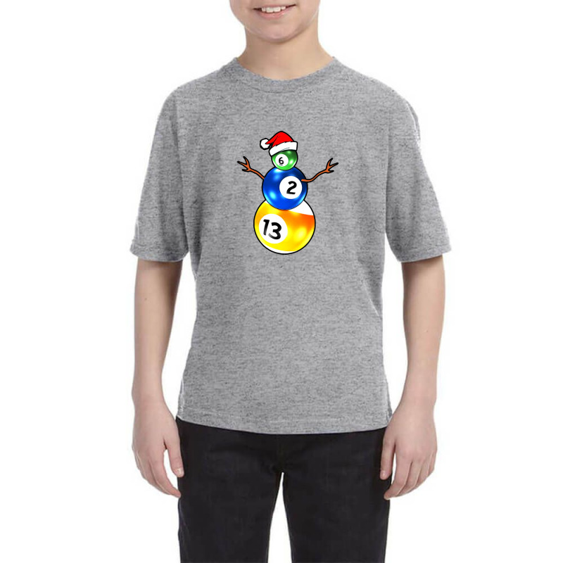 Billiards Christmas Snowman Youth Tee | Artistshot