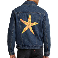 Yellow And Orange Starfish Men Denim Jacket | Artistshot