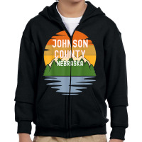 From Johnson County Nebraska Vintage Sunset T Shirt Youth Zipper Hoodie | Artistshot