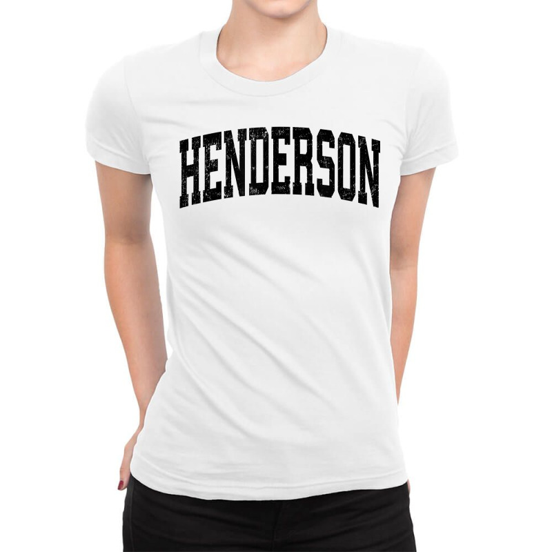 Henderson Nevada Nv Vintage Athletic Sports Black Design T Shirt Ladies Fitted T-Shirt by marshall0976 | Artistshot