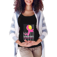 Breast Cancer Softball Strike Out Flag Cancer Survivor Awareness Maternity Scoop Neck T-shirt | Artistshot