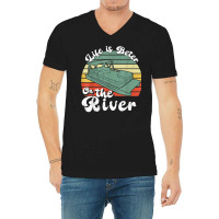 Life Is Better On The Toon Funny Pontoon Boat Boating T Shirt V-neck Tee | Artistshot