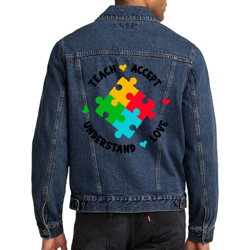 Teach Accept Understand Love Men Denim Jacket by paulscott Art | Artistshot