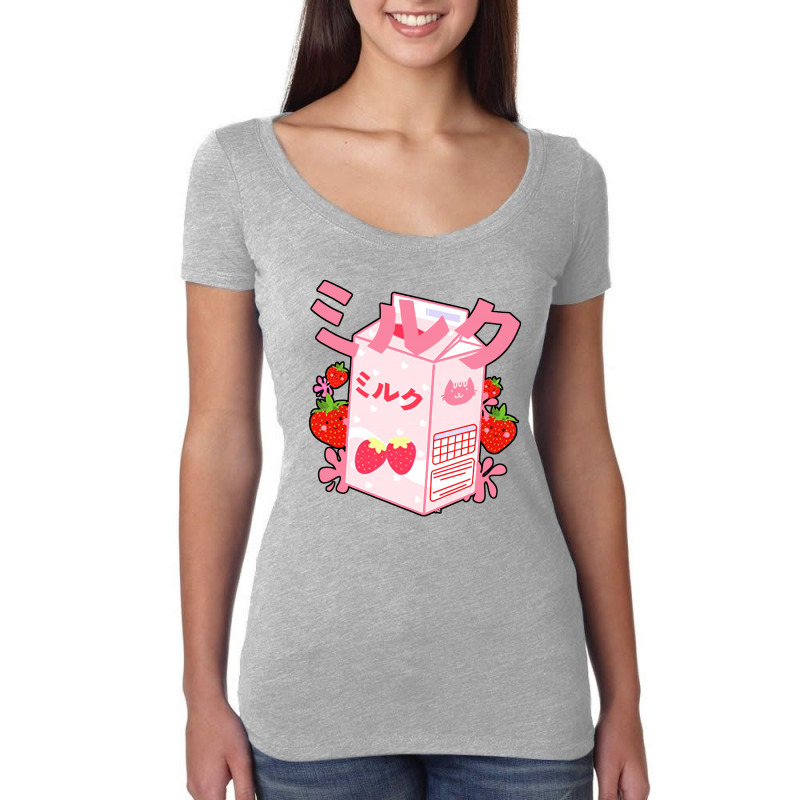 Japanese Kawaii Strawberry Women's Triblend Scoop T-shirt by Rosdiana Tees | Artistshot