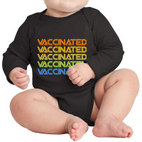 Vaccinated Retro Long Sleeve Baby Bodysuit | Artistshot