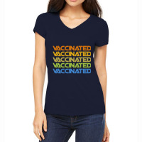 Vaccinated Retro Women's V-neck T-shirt | Artistshot