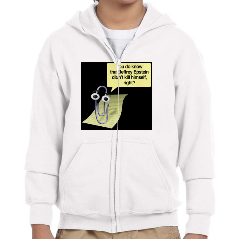 Clippy, Jeffrey Epstein Youth Zipper Hoodie by bedaopini | Artistshot