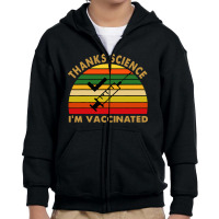 Thanks Science I'm Vaccinated Vintage Youth Zipper Hoodie | Artistshot