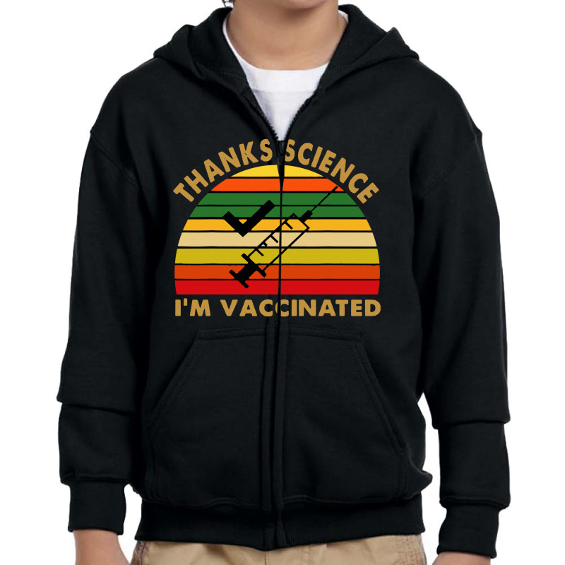 Thanks Science I'm Vaccinated Vintage Youth Zipper Hoodie by THT | Artistshot