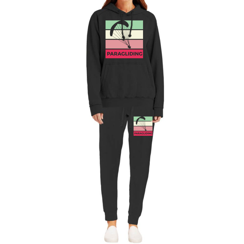 Paragliding Silhouette Sport Activity Vector Graphic Hoodie & Jogger Set | Artistshot